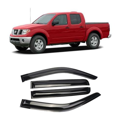 Window Visor Tape-on Side Wind Window Deflectors for Trucks 2005-2021 Nissan Frontier Super/Crew Cab, Rain Guards, Window Visors for Cars, Vent Deflector 4 pcs 94407 - size: 2005-2021 Nissan Frontier Super/Crew Cab