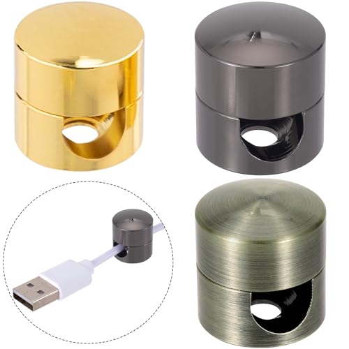SmallCat 3 Sets Charger Holders for Cords, Gold/Silver/Antique Copper Adjustable Cable Anchor Holders, Adhesive Metal Cord Clips, Cable Management Wire Organizers for Desk, Office, Nightstand - color: Gold, Silver, Antique Copper