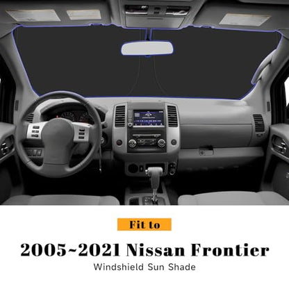 Car Windshield Sun Shade for Nissan 2005-2021 Frontier Accessories (OEM Design) Reflective Foldable Heat Insulation Sunshade for Ultimate Protection - size: for Nissan 2005-2021 Frontier