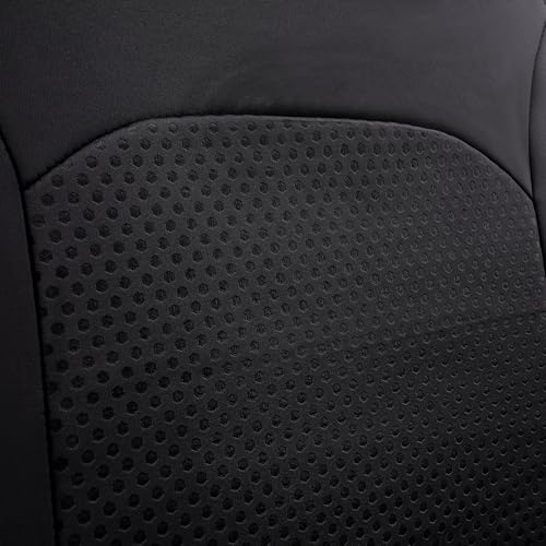 Flying Banner Car Seat Covers Front Seats Rear Bench Polyester car seat Protectors Easy installations Rear Bench Split Classic Man Lady Truck - color: Full set neoprene Solid Black