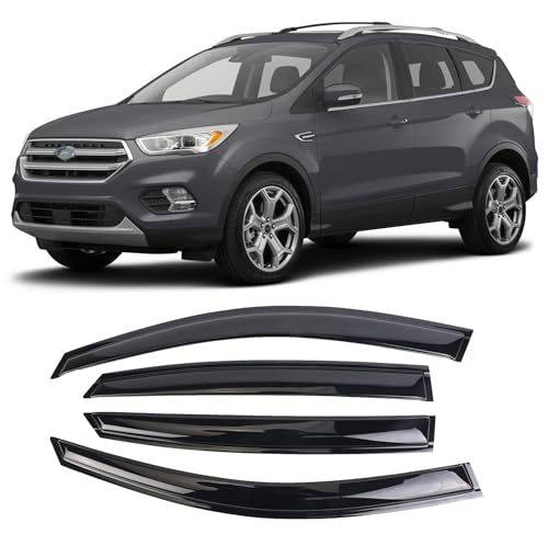 Tape-On Window Visors Deflectors Rain Guards 4 Piece Set ‎Compatible with 2013-2019 Ford Escape 94383 - size: 2013-2019 Ford Escape