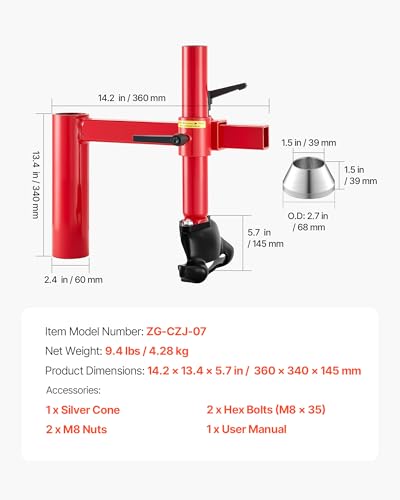 VEVOR Manual Tire Changer Duck Head Kit with Silver Cone, Fit for 16"-21" Wheels, Heavy Duty Manual Tire Changer Duck Head Adapter Kit, Mounting and Demounting Tool for Most Cars, SUVs, Trucks, ATVs - style: Duck Head