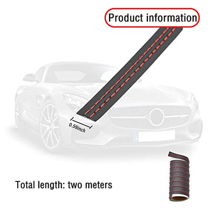 jeseny Pack-1 Car Interior Trim Strip, 2M/6.6Ft DIY Car Molding Leather Trim Line, Door Dashboard Seam Strips, Auto Body Universal Modified Strips (Red)