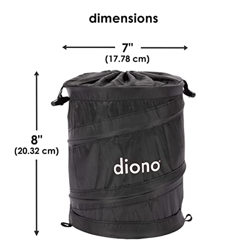 Diono Pop-up Trash Bin, Collapsible Car Trash Can Portable, Small, Leak Proof, Perfect For Keeping Car Clean, Black