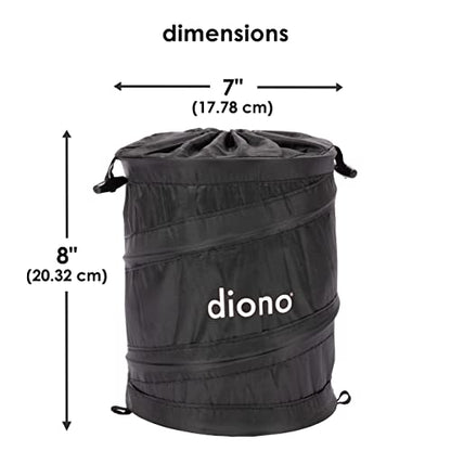 Diono Pop-up Trash Bin, Collapsible Car Trash Can Portable, Small, Leak Proof, Perfect For Keeping Car Clean, Black