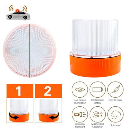 Magnetic Wireless Warning Light Portable Flashing Emergency Safety Warning Light for Trucks Vehicles Car IP67 Water Proof (Yellow White) - color: Yellow White