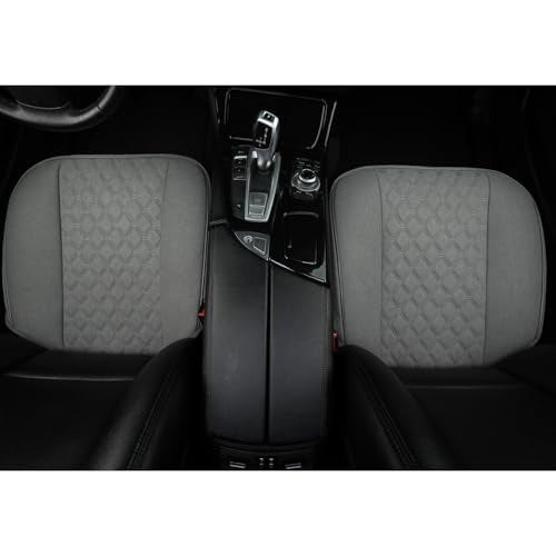 West Llama Linen Front Car Seat Cover Protector Anti-Slip Bottom Seat Cover Fits 95% of Vehicles,Wrapping Around The Bottom,Diamond Pattern(Gray-2Pcs) - color: Diamond Pattern-Gray, size: 2pc