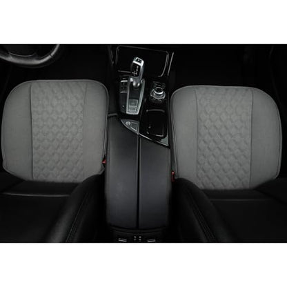 West Llama Linen Front Car Seat Cover Protector Anti-Slip Bottom Seat Cover Fits 95% of Vehicles,Wrapping Around The Bottom,Diamond Pattern(Gray-2Pcs) - color: Diamond Pattern-Gray, size: 2pc