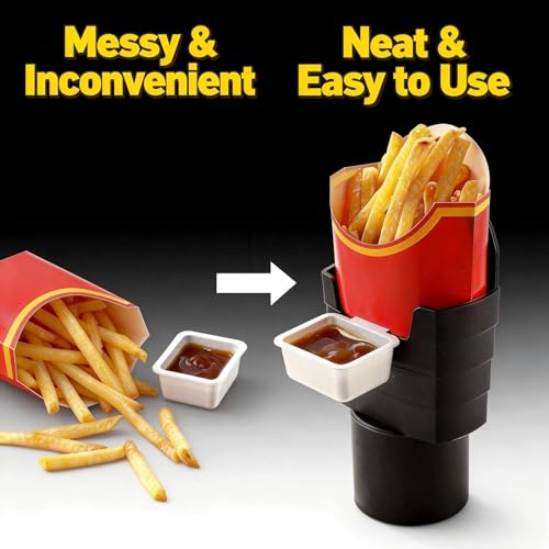 French Fry Holder and Sauce Holder Set for Car – Multifunctional Car Storage Organizer, Fun White Elephant Gift for Adults Stocking Stuffer for Men and Women