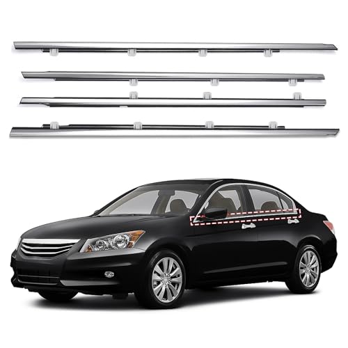 ItranMc Window Molding Trim for Honda Accord 2008-2012,4-Door Sedan,Chrome Outside Door Weatherstrip Window Seal Belt,Replace#72410-TA0-A01 72450-TA0-A01 72910-TA0-A01 72950-TA0-A01 - style: Accord 2008-2012