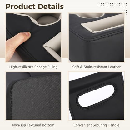 Back Seat Cup Holder for Car, Universal Truck Bed Organizer, Automotive Bottle Holder Tray, Boat Couch Expander Tray for Snacks, Phone, Remote