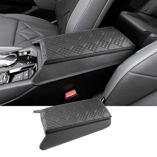 for 2025 2026 BMW X3 Center Console Cover for BMW X3 G45 (30 xDrive/M50 xDrive), Comfy&Cushion Leather Armrest Cover 2026 2025 X3 Interior Accessories (Black-Padded) - color: for X3 (2025-2026)