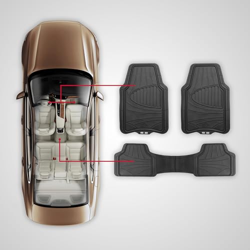 Armor All 3-Piece All-Season Floor Mats, Universal Fit Mats for Cars, Trucks, SUVs — Black