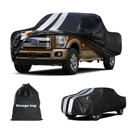 F-350 Truck Cover Custom Fit 1999-2026 Crew/Super/Regular Cab Short/Long Bed(6.6'-8') with Door Zipper, 10 Layers Outdoor Heavy Pickup Truck Cover Waterproof All Weather, Wind Dust Sun Protector. - size: F-350 1999-2026 Crew/Super/Regular Cab+Towel+Bag