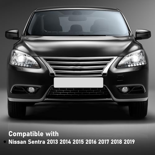 Moonlinks Compatible with Nissan Sentra 2013 2014 2015 2016 2017 2018 2019 Left Side Mirror Cover Replacement, Glossy Black Left Driver Side Door Rearview Mirror Cap Trim - size: Left Black