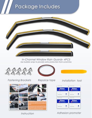 in-Channel Window Rain Guard for Dodge Ram 1500 2009-2018/Ram 2500&3500 Crew Cab 2010-2026 Rain Guards Side Window Visors Low Profile Vent Visor Window Deflectors Vent Shades Truck Accessories - size: 2009-2018 Ram 1500 Crew Cab