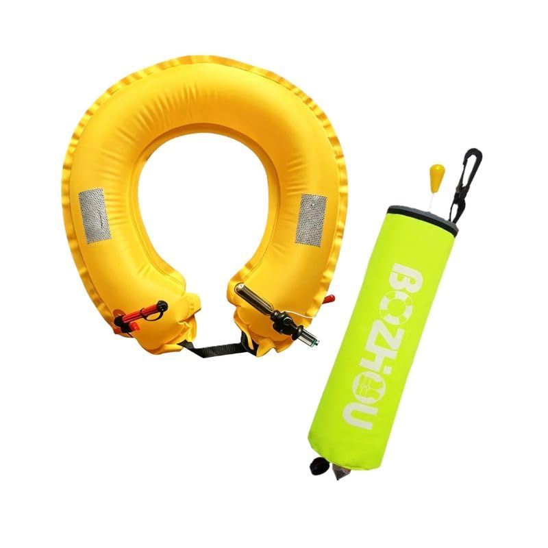 Life-Saving Car Escape Tool: 5-Second Auto Inflate Lifebuoy & Window Breaker for Vehicle Flooding & Accidents (Patent Design) - color: Yellow