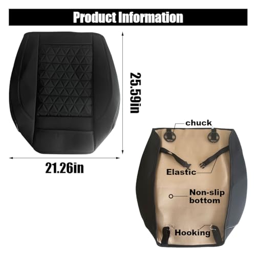GLSOWEE Leather Car Seat Cover, Auto Front Bottom Seat Cover Luxury Car Seat Protector Anti-Slip Waterproof Cushion Cover with Storage Pocket, for Most Cars, Trucks, SUVs (Black) - color: Black