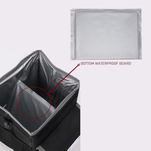 upra Car Trash Can with Lid Leakproof,Bag Hanging Storage Pockets,Adjustable Tissue Holder & Straps Garbage Bin, Portable Auto Trash Bag Holder for Road Trip, Kids, Dog Owners - color: HOOK