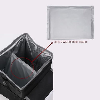 upra Car Trash Can with Lid Leakproof,Bag Hanging Storage Pockets,Adjustable Tissue Holder & Straps Garbage Bin, Portable Auto Trash Bag Holder for Road Trip, Kids, Dog Owners - color: HOOK