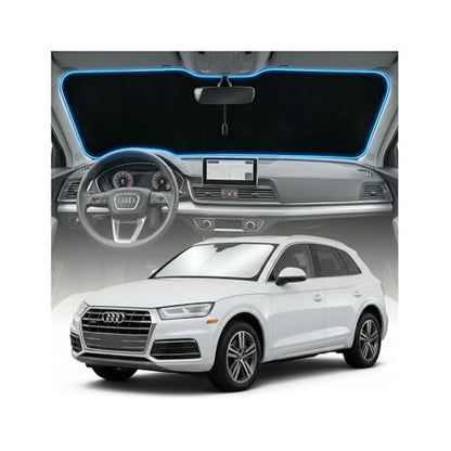 for Audi Q5 Sun Shade Windshield Cover - Custom Fit Q5 Accessories 2018-2023 2024 2025 2026 Sunshade Foldable UV Protection & Heat Shield Sun Visor Accessories - size: For Audi Q5 2018-2026