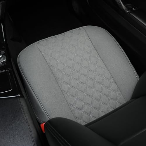 West Llama Linen Front Car Seat Cover Protector Anti-Slip Bottom Seat Cover Fits 95% of Vehicles,Wrapping Around The Bottom,Diamond Pattern(Gray-1Pcs) - color: Diamond Pattern-Gray, size: 1pc