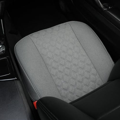 West Llama Linen Front Car Seat Cover Protector Anti-Slip Bottom Seat Cover Fits 95% of Vehicles,Wrapping Around The Bottom,Diamond Pattern(Gray-1Pcs) - color: Diamond Pattern-Gray, size: 1pc