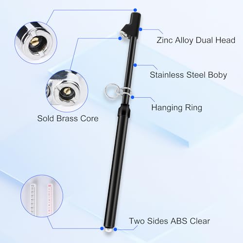 10-Pack Dual Head Tire Pressure Gauge – Heavy Duty 10-150 PSI Air Pressure Gauge with Stainless Steel Body, Metal Nozzle & Durable Plated Brass – for Cars, Trucks, Bikes, RVs (Black) - color: Black, size: 10P