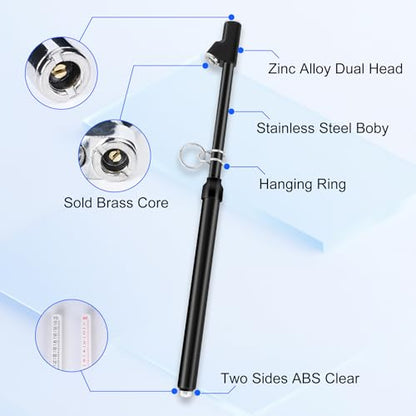 10-Pack Dual Head Tire Pressure Gauge – Heavy Duty 10-150 PSI Air Pressure Gauge with Stainless Steel Body, Metal Nozzle & Durable Plated Brass – for Cars, Trucks, Bikes, RVs (Black) - color: Black, size: 10P