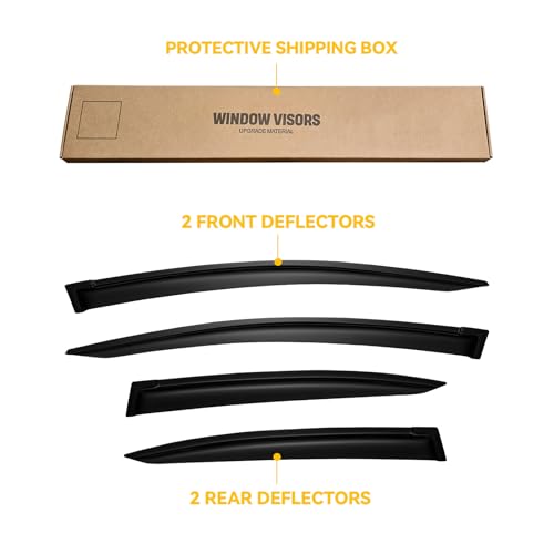 Window Visors for 2012-2015 Honda Civic Sedan 4-Door, Outside-Mount Shatterproof Rain Guards Vent Deflector Shade Dark Smoke 2013 2014, Tape-On, 4PCS - style: For 2012-2015 | Honda Civic 4dr | Out-Channel