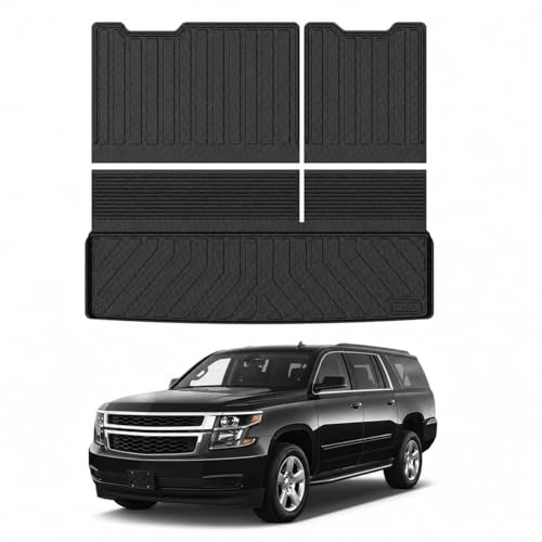 Mixsuper Cargo Liner for Tahoe/GMC Yukon 2015-2020 (Non XL), Trunk Mat for Tahoe Accessories All Weather Cargo Mat Rear Trunk Liner Black 3PCS - size: Fit for Tahoe/Yukon 2015-2020