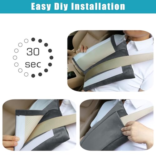 Super Soft Seatbelt Pillow, Seat Belt Pillow for Mastectomy Post-Surgery, Seat Belt Cushion for Heart Surgery Recovery, Hysterectomy Abdominal Incision Recovery Seatbelt (Dark Gray, Large) - color: Dark Gray