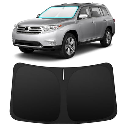 INSAUTO Custom Fit Windshield Sun Shade Accessories for Toyota Highlander 2008-2013, Foldable Front Window Sunshade, UV & Heat Reflector, Keeps Interior Cool, Includes Storage Bag - size: for 2008-2013 Toyota Highlander