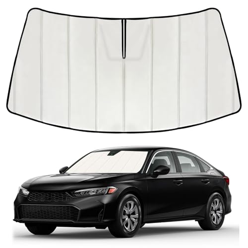Windshield Sun Shade for Hon-da Civic 2022-2025 2026, Front Window Visor Accessories, Accordion Folding Design Blocks Heat & UV Rays Maintain Cool Interior and Save Space - size: Hon-da Civic 2022-2026