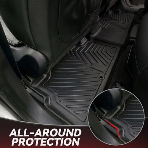 YITAMOTOR Floor Mats for Kia Telluride 2025-2020 7&8 Seats, All Weather Custom Fit TPE Rubber Mat, Kia Telluride Accessories Floor Liners Full Set, 1st & 2nd & 3rd Row & Backrest Mats & Cargo Liner - style: 2020-2025 Kia Telluride Floor Mats+Cargo Mat wit