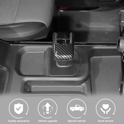 Jimen for Silverado Shift Knob Cover, Auto Gear Shifter Knob Trim Compatible with Chevrolet Silverado 2022-2024 (Carbon Fiber) - color: Carbon Fiber