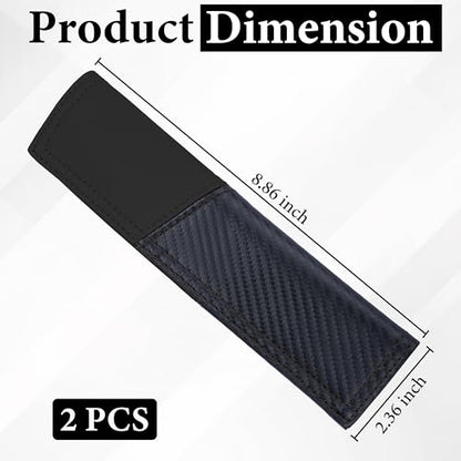 ecocstm 2 PCS Car Seat Belt Cover Pad, Carbon Fiber Safety Seatbelt Shoulder Strap Covers, Breathable Leather Soft Harness Pad, Interior Car Accessories, Universal for SUV, Truck, RV (Black - color: Black