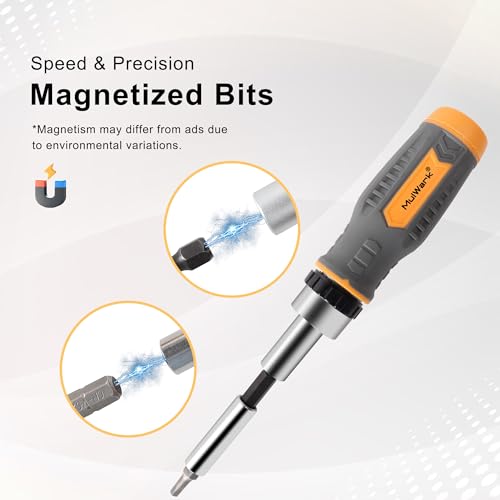 MULWARK Screwdriver Bit Set & Socket Kit, 77-Pieces Ratcheting Screwdriver Set with Case, 77 in 1 Multi Bit Screw Driver for Home DIY, Electronics, Car Emergency and Garage - style: 77PC Combo Set with Precision Tips