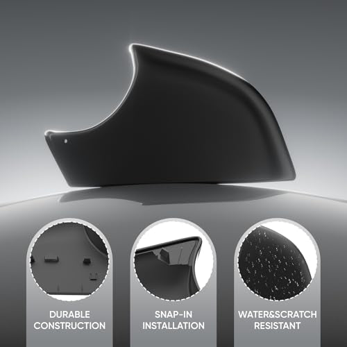 Tesla Model Y Mirror Bottom Cover, Left Driver Side Lower Rearview Mirror Trim Housing Cap Replacement for 2018-2025 Tesla Model Y Accessories, Black - size: Left