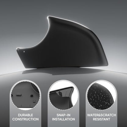 Tesla Model Y Mirror Bottom Cover, Left Driver Side Lower Rearview Mirror Trim Housing Cap Replacement for 2018-2025 Tesla Model Y Accessories, Black - size: Left