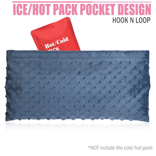 Hysterectomy Seatbelt Pillow Hysterectomy Recovery Must Haves Post Surgery Abdominal Pillows with Ice/Hot Pocket for Tummy Tuck C-Section Recovery Gifts Minky Dot Denim Blue - color: Minky Dot Denim Blue