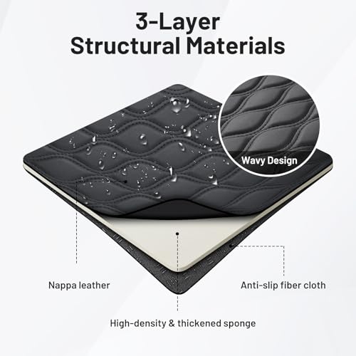 Autorder Center Console Cover for 2021-2025 2026 Jeep Grand Cherokee L Accessories Armrest Cushion Cover Nappa Leather Middle Console Covers Grand Cherokee L Console Cushion Pad Anti-Scratch - size: 21-26 Grand Cherokee L Armrest Cushion