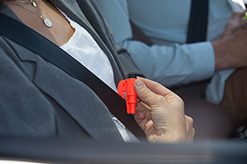 resqme Family 3 Count (Pack of 1), The Original Emergency Keychain Car Escape Tool, 2-in-1 Seatbelt Cutter and Window Breaker, Made in USA, Compact Safety Hammer- Yellow Neon - color: Yellow