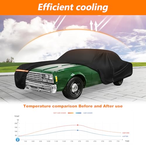 Car Cover Custom for Chevy Impala 1977-1985 2/4 Door, Waterproof 420D Oxford Cloth and Cotton Cover Outdoor Full Car Covers with Zipper Windproof Heavy Duty All Weather Protection - size: for Chevy Impala 1977-1985