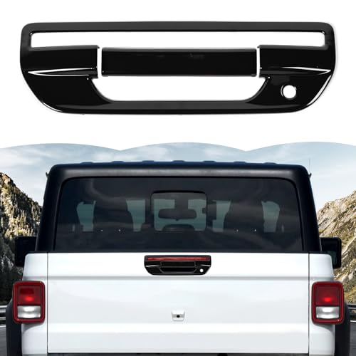 RT-TCZ Tailgate Handle Cover Rear Door Handle Cover Trim Decoration Exterior Accessories for Jeep Gladiator JT 2018-2024 (Black) - color: Black