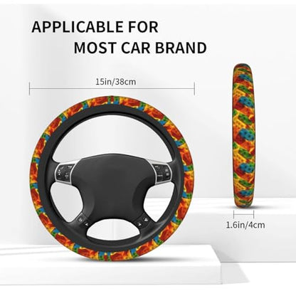 Building Blocks Steering Wheel Covers Non Slip Neoprene Universal 15 Inch Steering Wheel Protector Car Cover for Men Women - color: Building Blocks
