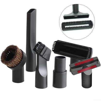 6-in-1 Vacuum Cleaner Nozzle Kit With Crevice, Dusting & Upholstery Tools For 32Mm 35Mm Hoses, For Home Car Furniture Corners Blinds Cleaning Accessories
