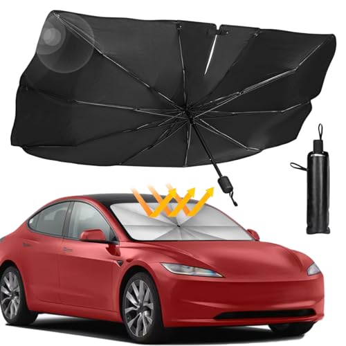 Sedan SUV Car Sun Shade for Windshield UV Rays and Heat Sun Visor Protector, Foldable Windshield Sun Shade Umbrella,Keep Car Cool,Easy to Use/Store,57''x 30'' - size: 57*30 inches
