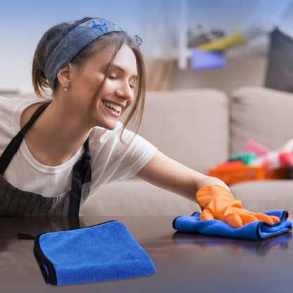 Tallew 80 Pcs Microfiber Towels:16"x16" Microfiber Drying Towels Bulk Micro Fiber Car Cleaning Cloth for Cars Drying Washing Polishing Office Windows Cleaning Household Supplies (Blue) - color: Blue