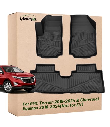 Car Floor Mats Replacement for Chevrolet Equinox/GMC Terrain 2018-2024 (Not for EV) Heavy Duty TPE Liner Accessories Custom Fit All Weather Waterproof Protection Full Set Coverage Carpets - size: Floor Mats for Equinox 2018-2024 (Not for EV)